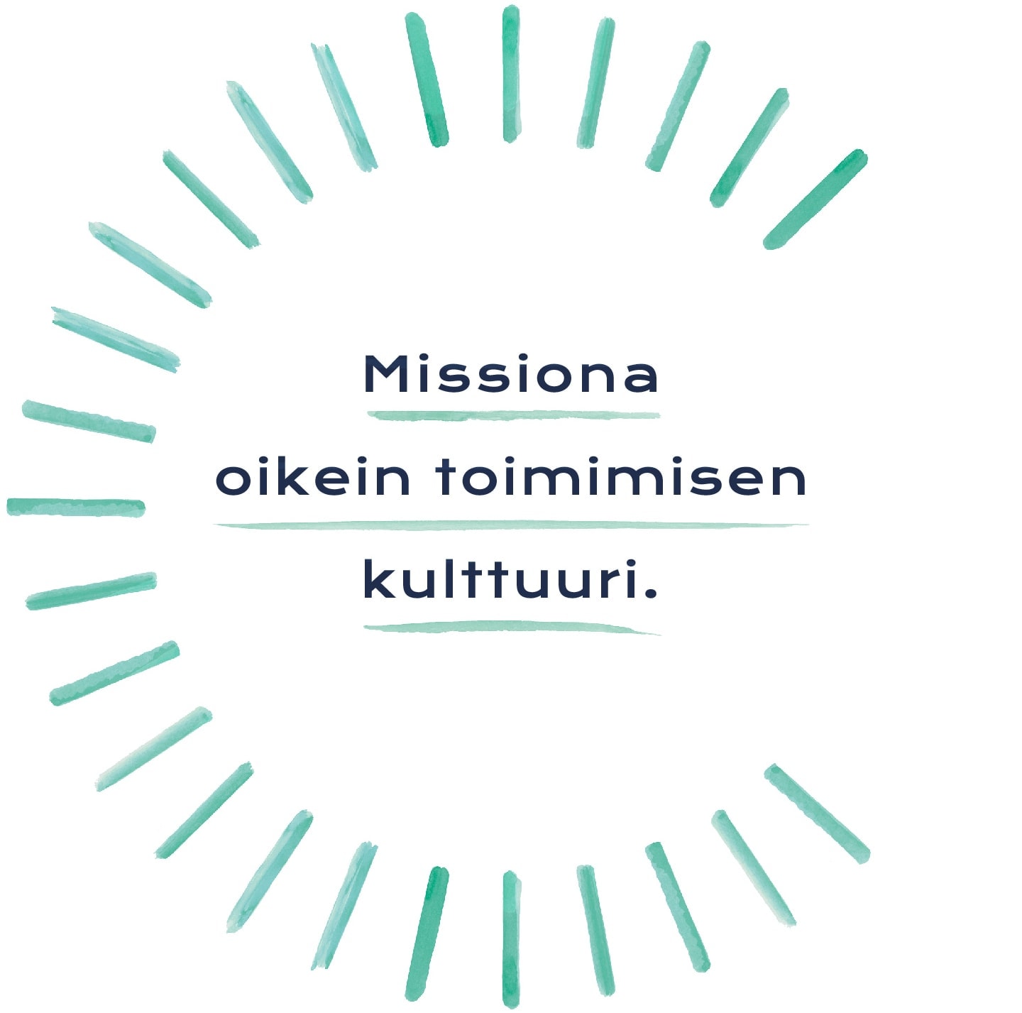Missiona oikein toimimisen kulttuuri.